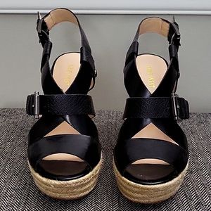 Nine West, Size 7, black wedges
